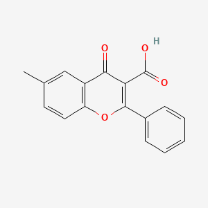 molecular formula C17H12O4 B2597928 6-methyl-4-oxo-2-phenyl-4H-chromene-3-carboxylic acid CAS No. 400083-22-9
