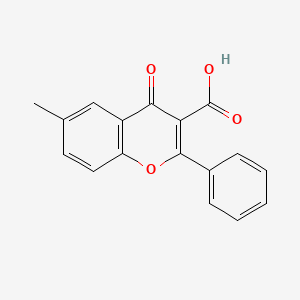 molecular formula C17H12O4 B2597928 Acide 6-méthyl-4-oxo-2-phényl-4H-chromène-3-carboxylique CAS No. 400083-22-9