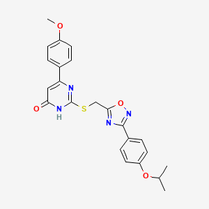2-(((3-(4-Isopropoxyphenyl)-1,2,4-oxadiazol-5-yl)methyl)thio)-6-(4-methoxyphenyl)pyrimidin-4-ol