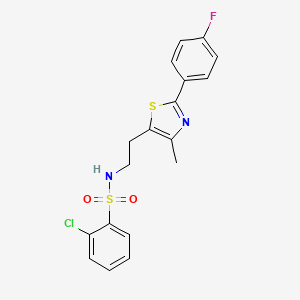 2-chloro-N-[2-[2-(4-fluorophenyl)-4-methyl-1,3-thiazol-5-yl]ethyl]benzenesulfonamide