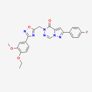 1-((3-(4-Ethoxy-3-methoxyphenyl)-1,2,4-oxadiazol-5-yl)methyl)-8-(4-fluorophenyl)pyrazolo[1,5-d][1,2,4]triazinone