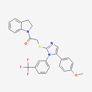 1-(indolin-1-yl)-2-((5-(4-methoxyphenyl)-1-(3-(trifluoromethyl)phenyl)-1H-imidazol-2-yl)thio)ethanone