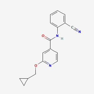 molecular formula C17H15N3O2 B2597947 N-(2-cyanophenyl)-2-(cyclopropylmethoxy)isonicotinamide CAS No. 2034431-63-3