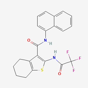 molecular formula C21H17F3N2O2S B2597956 N-(萘-1-基)-2-(2,2,2-三氟乙酰胺)-4,5,6,7-四氢-1-苯并噻吩-3-甲酰胺 CAS No. 321529-84-4