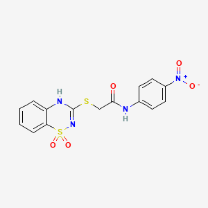 2-((1,1-dioxido-4H-benzo[e][1,2,4]thiadiazin-3-yl)thio)-N-(4-nitrophenyl)acetamide
