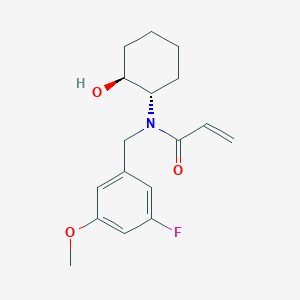 molecular formula C17H22FNO3 B2597967 N-[(3-Fluoro-5-methoxyphenyl)methyl]-N-[(1S,2S)-2-hydroxycyclohexyl]prop-2-enamide CAS No. 2411179-54-7