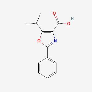 molecular formula C13H13NO3 B2597969 2-Phenyl-5-(propan-2-yl)-1,3-oxazole-4-carboxylic acid CAS No. 939376-87-1