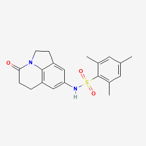 molecular formula C20H22N2O3S B2597976 2,4,6-trimethyl-N-(4-oxo-2,4,5,6-tetrahydro-1H-pyrrolo[3,2,1-ij]quinolin-8-yl)benzenesulfonamide CAS No. 898462-01-6