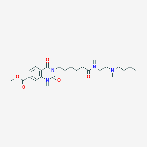 molecular formula C23H34N4O5 B2597982 Methyl 3-(6-((2-(butyl(methyl)amino)ethyl)amino)-6-oxohexyl)-2,4-dioxo-1,2,3,4-tetrahydroquinazoline-7-carboxylate CAS No. 688773-72-0