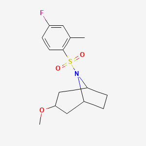 molecular formula C15H20FNO3S B2597984 (1R,5S)-8-((4-fluoro-2-methylphenyl)sulfonyl)-3-methoxy-8-azabicyclo[3.2.1]octane CAS No. 2176152-46-6