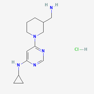molecular formula C13H22ClN5 B2597992 6-(3-(Aminomethyl)piperidin-1-yl)-N-cyclopropylpyrimidin-4-amine hydrochloride CAS No. 1353985-14-4