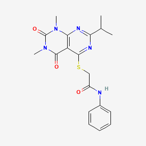 2-((2-isopropyl-6,8-dimethyl-5,7-dioxo-5,6,7,8-tetrahydropyrimido[4,5-d]pyrimidin-4-yl)thio)-N-phenylacetamide