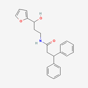 molecular formula C22H23NO3 B2598007 N-[3-(Furan-2-YL)-3-hydroxypropyl]-3,3-diphenylpropanamide CAS No. 1421453-62-4