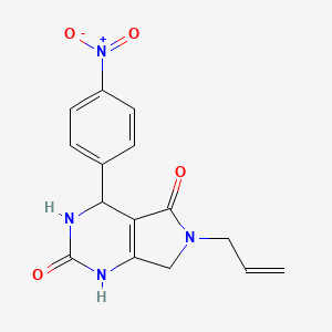 molecular formula C15H14N4O4 B2598014 6-allyl-4-(4-nitrophényl)-3,4,6,7-tétrahydro-1H-pyrrolo[3,4-d]pyrimidine-2,5-dione CAS No. 899942-91-7