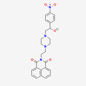 molecular formula C26H26N4O5 B2598018 2-(2-(4-(2-hydroxy-2-(4-nitrophenyl)ethyl)piperazin-1-yl)ethyl)-1H-benzo[de]isoquinoline-1,3(2H)-dione CAS No. 329267-88-1