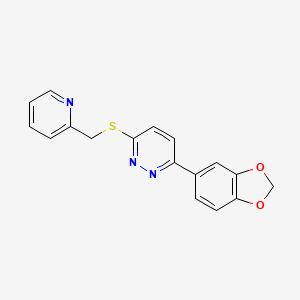 molecular formula C17H13N3O2S B2598040 3-(1,3-benzodioxol-5-yl)-6-(pyridin-2-ylméthylsulfanyl)pyridazine CAS No. 872695-53-9