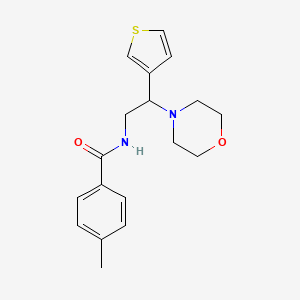 molecular formula C18H22N2O2S B2598054 4-甲基-N-(2-吗啉-2-(噻吩-3-基)乙基)苯甲酰胺 CAS No. 954621-52-4