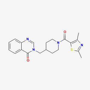 molecular formula C20H22N4O2S B2598065 3-[[1-(2,4-Dimethyl-1,3-thiazole-5-carbonyl)piperidin-4-yl]methyl]quinazolin-4-one CAS No. 2380082-04-0