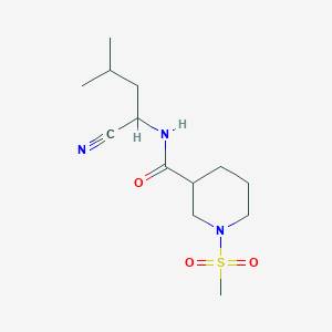 molecular formula C13H23N3O3S B2598066 N-(1-cyano-3-methylbutyl)-1-methanesulfonylpiperidine-3-carboxamide CAS No. 1333927-87-9