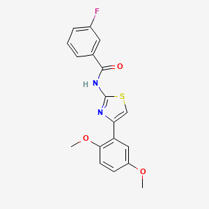 molecular formula C18H15FN2O3S B2598070 N-(4-(2,5-dimethoxyphenyl)thiazol-2-yl)-3-fluorobenzamide CAS No. 681229-57-2