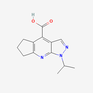 molecular formula C13H15N3O2 B2598072 1-Isopropyl-1,5,6,7-tetrahydrocyclopenta[b]pyrazolo[4,3-e]pyridine-4-carboxylic acid CAS No. 885952-56-7