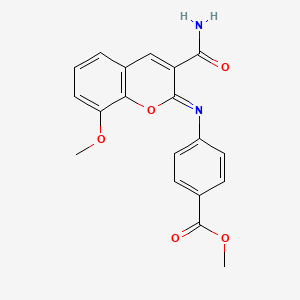 methyl 4-{[(2Z)-3-carbamoyl-8-methoxy-2H-chromen-2-ylidene]amino}benzoate