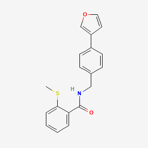 molecular formula C19H17NO2S B2598078 N-(4-(furan-3-yl)benzyl)-2-(methylthio)benzamide CAS No. 2034454-10-7