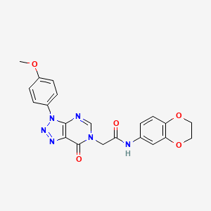 molecular formula C21H18N6O5 B2598079 N-(2,3-dihydrobenzo[b][1,4]dioxin-6-yl)-2-(3-(4-methoxyphenyl)-7-oxo-3H-[1,2,3]triazolo[4,5-d]pyrimidin-6(7H)-yl)acetamide CAS No. 847387-01-3