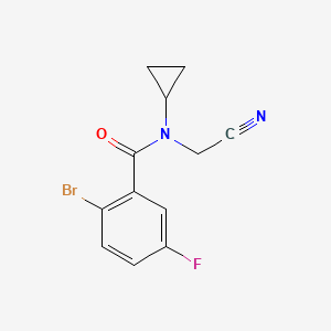 molecular formula C12H10BrFN2O B2598080 2-bromo-N-(cyanomethyl)-N-cyclopropyl-5-fluorobenzamide CAS No. 1252514-74-1