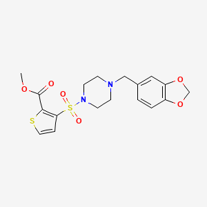Methyl 3-{[4-(1,3-benzodioxol-5-ylmethyl)piperazin-1-yl]sulfonyl}thiophene-2-carboxylate