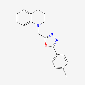 molecular formula C19H19N3O B2598086 1-{[5-(4-甲苯基)-1,3,4-恶二唑-2-基]甲基}-1,2,3,4-四氢喹啉 CAS No. 902253-12-7