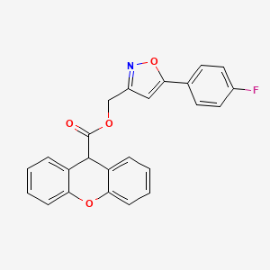 molecular formula C24H16FNO4 B2598087 (5-(4-氟苯基)异恶唑-3-基)甲基 9H-氧杂蒽-9-羧酸盐 CAS No. 953222-46-3