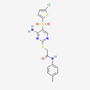 2-((4-amino-5-((5-chlorothiophen-2-yl)sulfonyl)pyrimidin-2-yl)thio)-N-(p-tolyl)acetamide