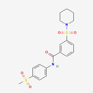 N-(4-(methylsulfonyl)phenyl)-3-(piperidin-1-ylsulfonyl)benzamide