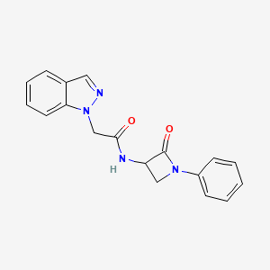 2-(1H-indazol-1-yl)-N-(2-oxo-1-phenylazetidin-3-yl)acetamide