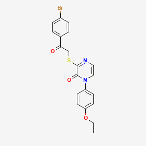 molecular formula C20H17BrN2O3S B2598096 3-((2-(4-溴苯基)-2-氧代乙基)硫代)-1-(4-乙氧基苯基)吡嗪-2(1H)-酮 CAS No. 946218-34-4