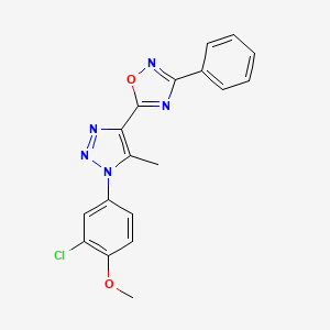 5-[1-(3-chloro-4-methoxyphenyl)-5-methyl-1H-1,2,3-triazol-4-yl]-3-phenyl-1,2,4-oxadiazole