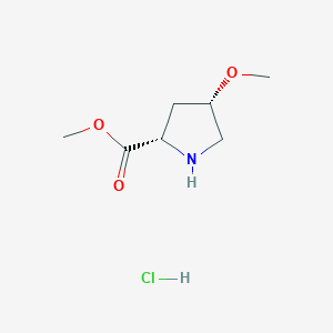 molecular formula C7H14ClNO3 B2598099 盐酸甲基(2S,4S)-4-甲氧基吡咯烷-2-羧酸酯 CAS No. 2411180-81-7