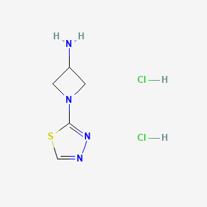 molecular formula C5H9ClN4S B2598106 1-(1,3,4-Thiadiazol-2-yl)azetidin-3-amine dihydrochloride CAS No. 2173992-01-1