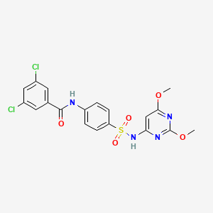 3,5-dichloro-N-(4-(N-(2,6-dimethoxypyrimidin-4-yl)sulfamoyl)phenyl)benzamide