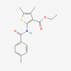 molecular formula C17H19NO3S B2598120 4,5-二甲基-2-(4-甲基苯甲酰氨基)噻吩-3-羧酸乙酯 CAS No. 324017-15-4