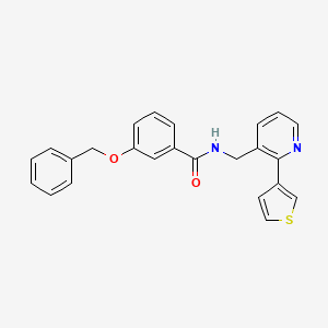 molecular formula C24H20N2O2S B2598123 3-(benzyloxy)-N-((2-(thiophen-3-yl)pyridin-3-yl)methyl)benzamide CAS No. 2034564-72-0