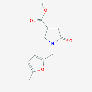 molecular formula C11H13NO4 B2598128 1-[(5-Methylfuran-2-yl)methyl]-5-oxopyrrolidine-3-carboxylic acid CAS No. 1249943-53-0
