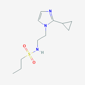 molecular formula C11H19N3O2S B2598132 N-(2-(2-cyclopropyl-1H-imidazol-1-yl)ethyl)propane-1-sulfonamide CAS No. 2034502-34-4