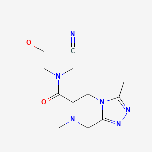 molecular formula C13H20N6O2 B2598139 N-(Cyanomethyl)-N-(2-methoxyethyl)-3,7-dimethyl-6,8-dihydro-5H-[1,2,4]triazolo[4,3-a]pyrazine-6-carboxamide CAS No. 2223724-96-5