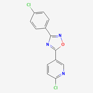 molecular formula C13H7Cl2N3O B2598144 2-Chloro-5-(3-(4-chlorophenyl)-1,2,4-oxadiazol-5-yl)pyridine CAS No. 337920-77-1