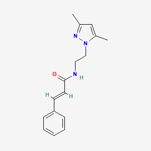 molecular formula C16H19N3O B2598150 N-(2-(3,5-dimethyl-1H-pyrazol-1-yl)ethyl)cinnamamide CAS No. 1226488-08-9