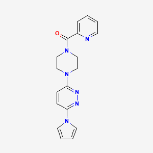 molecular formula C18H18N6O B2598151 (4-(6-(1H-pyrrol-1-yl)pyridazin-3-yl)piperazin-1-yl)(pyridin-2-yl)methanone CAS No. 1396760-98-7