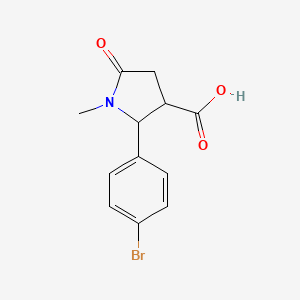 molecular formula C12H12BrNO3 B2598157 2-(4-Bromophenyl)-1-methyl-5-oxopyrrolidine-3-carboxylic acid CAS No. 1282577-02-9