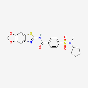 N-([1,3]dioxolo[4',5':4,5]benzo[1,2-d]thiazol-6-yl)-4-(N-cyclopentyl-N-methylsulfamoyl)benzamide